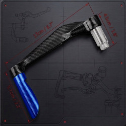 GENEROX Carbon CNC Lever Guard | Premium Brake & Clutch Protection for Bike (Black & Silver)