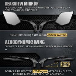 GENEROX Wing Mirror Black Bike Rider