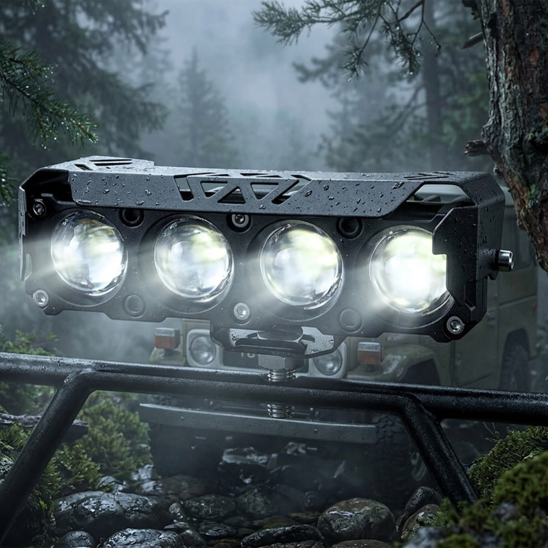 GENEROX 4 Lens LED Fog Light Bike Car