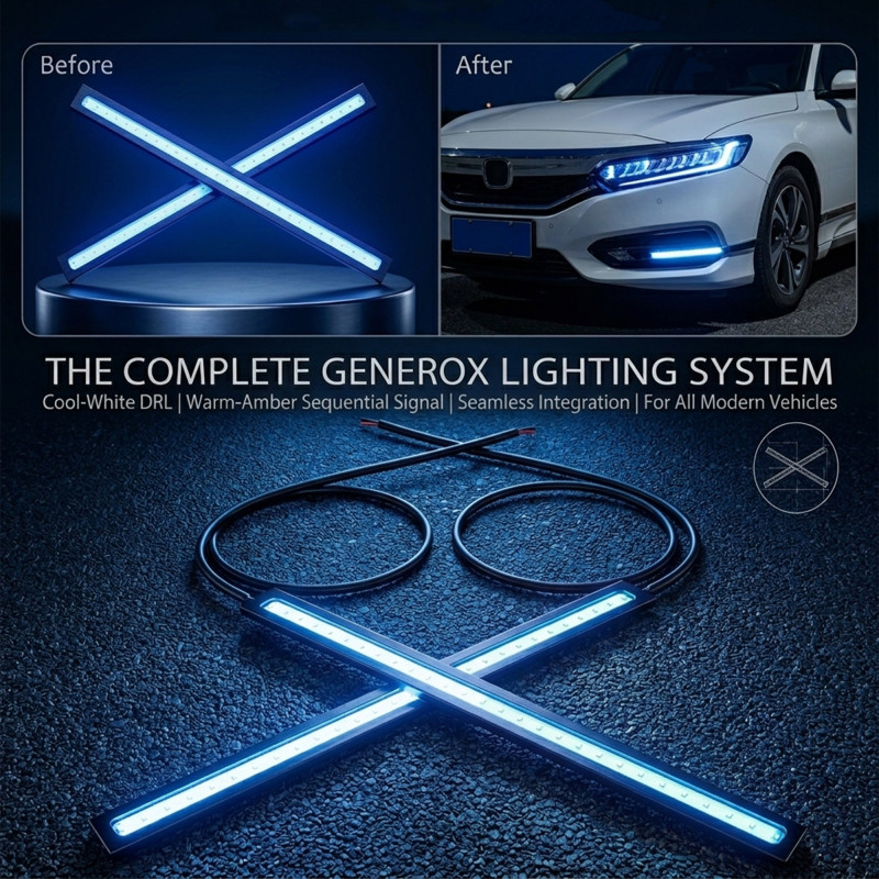 GENEROX Blue LED Daytime Running Light (DRL) | Premium Metal DRL Light for Bike & Car