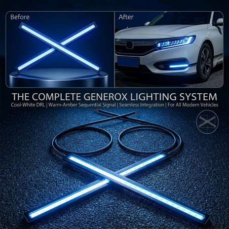 GENEROX Blue LED Daytime Running Light (DRL) | Premium Metal DRL Light for Bike & Car