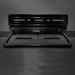 GENEROX Front & Rear Number Plate Frame Set (Pack of 2) | Black Metal Plate Cover for Bike & Scooty