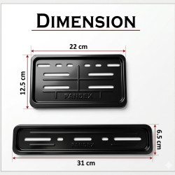 GENEROX Front & Rear Number Plate Frame Set (Pack of 2) | Black Metal Plate Cover for Bike & Scooty