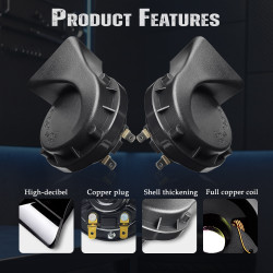 GENEROX LIU HJG Dual Tone Horn Set with Relay & Wiring Kit | High-Low Sound for Bike, Car & Bus