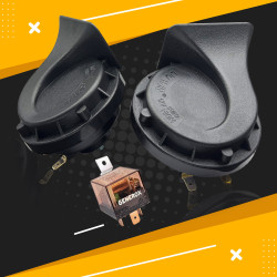 GENEROX LIU HJG Dual Tone Horn Set with Relay & Wiring Kit | High-Low Sound for Bike, Car & Bus