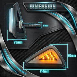 GENEROX LED Body Indicator for Bike | Red & Yellow Dual Color Flexible Indicator Light