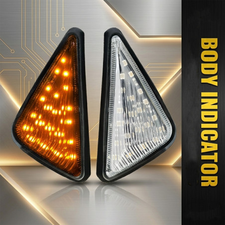 GENEROX Bright Yellow LED Body Indicator for Bike | Flexible ABS Turn Signal Light