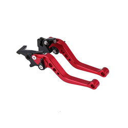 GENEROX CNC Aluminum Clutch & Front Brake Lever Set | Premium Red Adjustable Lever for Motorcycle