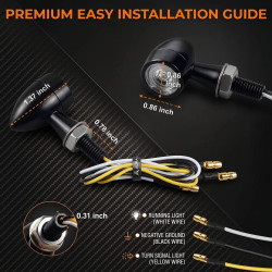 GENEROX COB LED Mini Indicator Bullet Style | Universal Yellow Signal Lights for Bike & Motorcycle