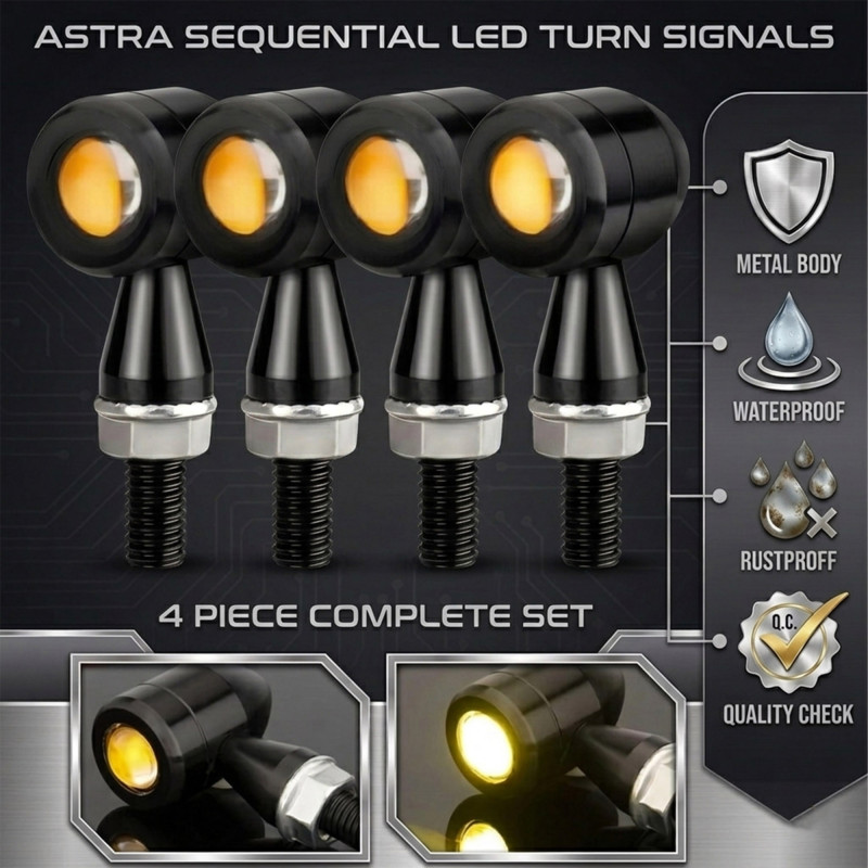 GENEROX COB LED Mini Indicator Bullet Style | Universal Yellow Signal Lights for Bike & Motorcycle